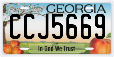 GA license plate CCJ5669