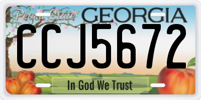 GA license plate CCJ5672