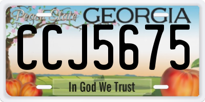 GA license plate CCJ5675