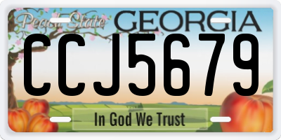 GA license plate CCJ5679