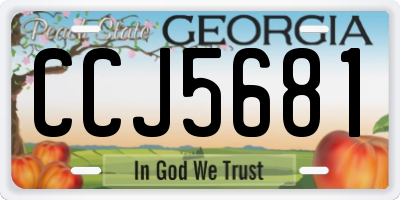 GA license plate CCJ5681