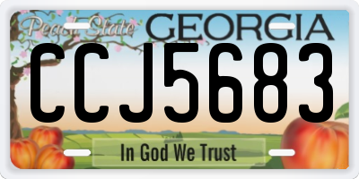 GA license plate CCJ5683