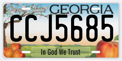 GA license plate CCJ5685