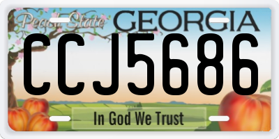 GA license plate CCJ5686