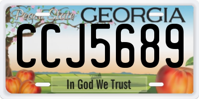 GA license plate CCJ5689