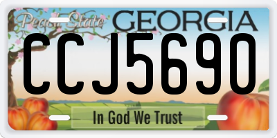 GA license plate CCJ5690