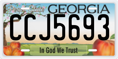 GA license plate CCJ5693