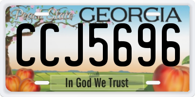 GA license plate CCJ5696