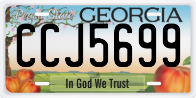 GA license plate CCJ5699
