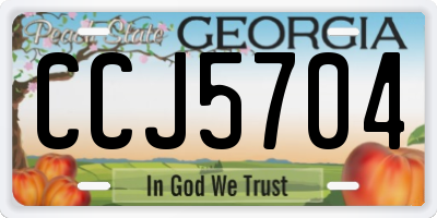 GA license plate CCJ5704