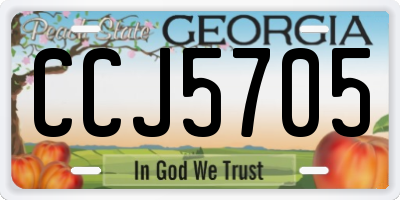 GA license plate CCJ5705