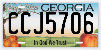 GA license plate CCJ5706
