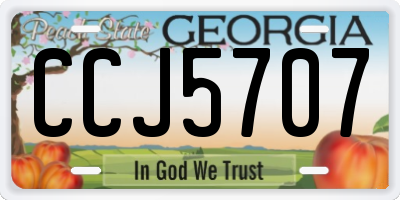 GA license plate CCJ5707