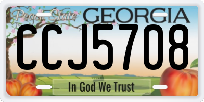 GA license plate CCJ5708