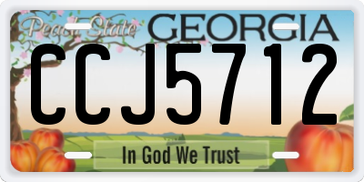 GA license plate CCJ5712
