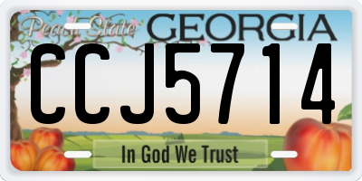 GA license plate CCJ5714