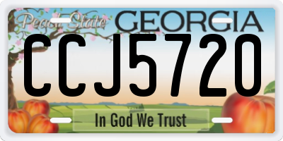 GA license plate CCJ5720
