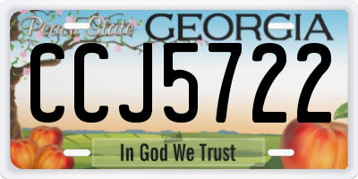 GA license plate CCJ5722