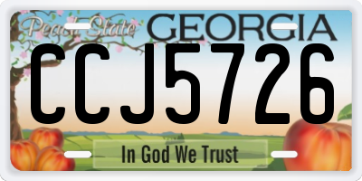 GA license plate CCJ5726