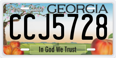 GA license plate CCJ5728