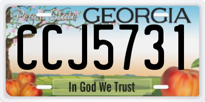 GA license plate CCJ5731