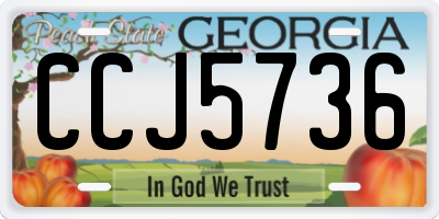 GA license plate CCJ5736