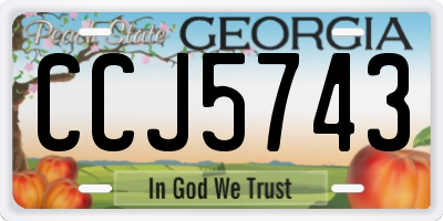 GA license plate CCJ5743