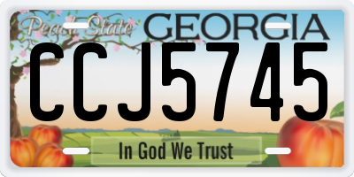 GA license plate CCJ5745