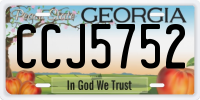 GA license plate CCJ5752