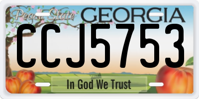 GA license plate CCJ5753