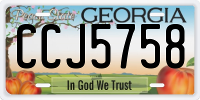 GA license plate CCJ5758