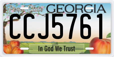 GA license plate CCJ5761