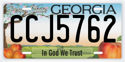 GA license plate CCJ5762
