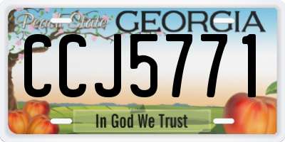 GA license plate CCJ5771