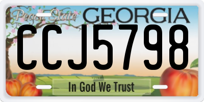GA license plate CCJ5798