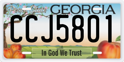 GA license plate CCJ5801