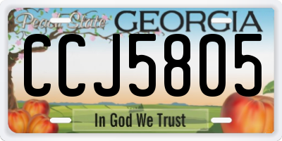 GA license plate CCJ5805