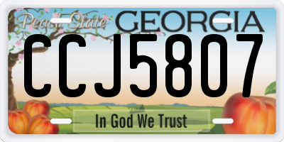 GA license plate CCJ5807