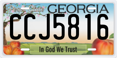 GA license plate CCJ5816
