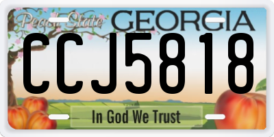 GA license plate CCJ5818
