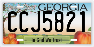 GA license plate CCJ5821