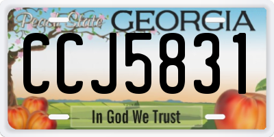 GA license plate CCJ5831