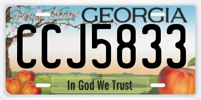GA license plate CCJ5833