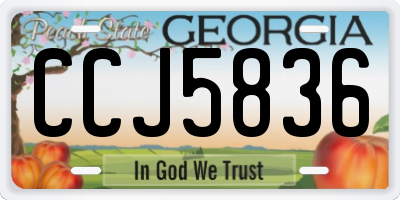 GA license plate CCJ5836