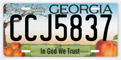 GA license plate CCJ5837