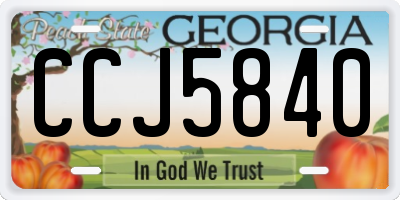 GA license plate CCJ5840