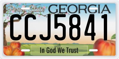 GA license plate CCJ5841