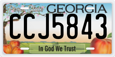 GA license plate CCJ5843