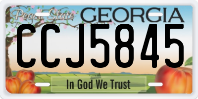 GA license plate CCJ5845