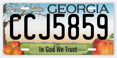 GA license plate CCJ5859
